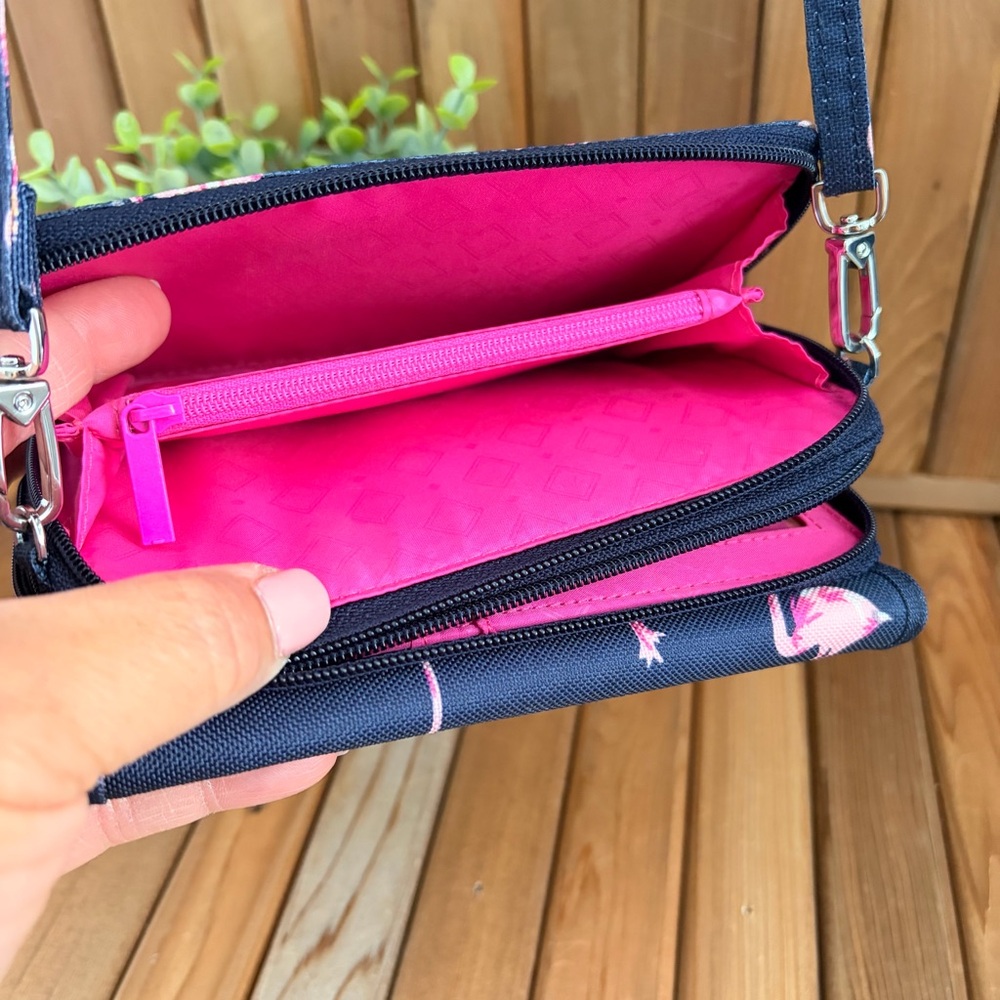 Vera Bradley Flamingo Crossbody Bag - Navy and Pink - Picture 6 of 9